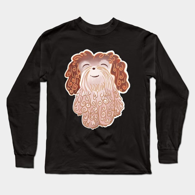 Shaggy Fluffy Shih Tzu Long Sleeve T-Shirt by SubtleSplit